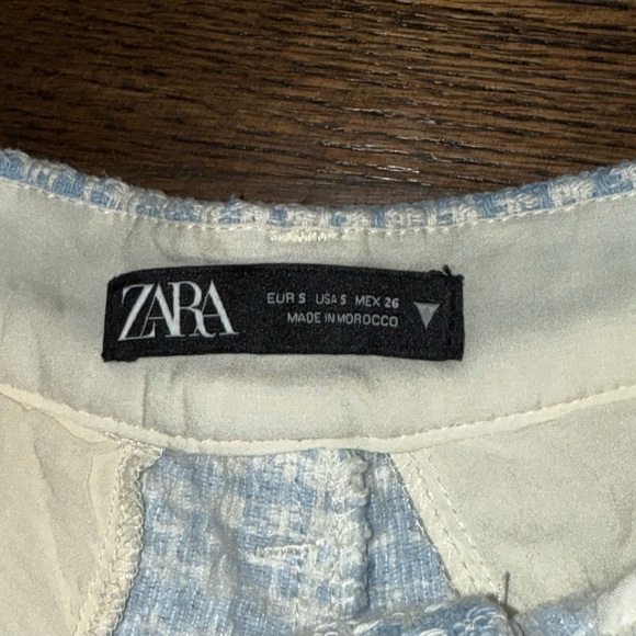 Zara Checkered Blue shorts - Picture 2 of 4